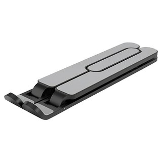 筆電支架 黑色 6段可調高度 輕巧摺疊 穩固防滑, 1個