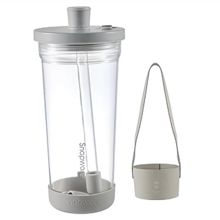 Corelle Brands 康寧餐具 Snapware Tritan 跳跳吸管杯 附杯套, 840ml, 1個, 鯨魚灰