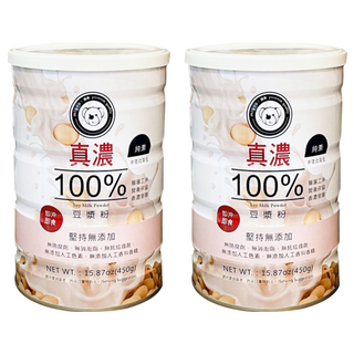 MIGOO 彌菓 真濃100%豆漿粉 熟粉 微糖 - 非基改黃豆, 無添加, 純素, 450g, 2罐