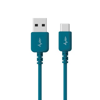 Avier CLASSIC USB A-USB C高速充電傳輸線 COLOR MIX撞色系列, 200cm, 藍色, 1條