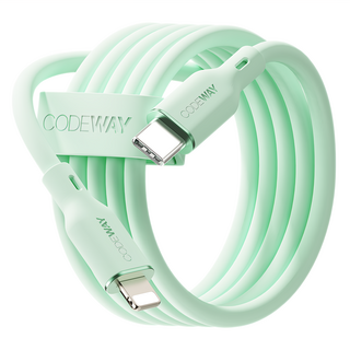 CODEWAY PALLET系列 USB-C-Lightning充電傳輸線, 2m, 薄荷綠色, 1條