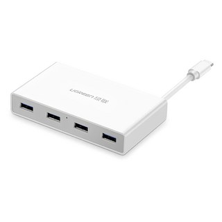 UGREEN 綠聯 4 Port USB3.0 Type-C PD集線器 30278 70mm 手機筆電通用款, 白色, 1個