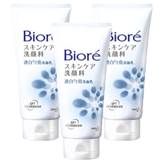 Biore 蜜妮 台灣公司貨 透白勻亮洗面乳, 100g, 3件
