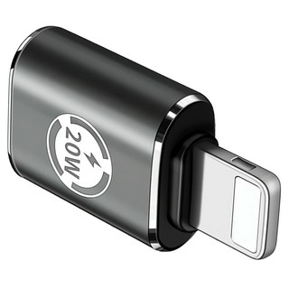 YORI CAR 優里 Type-C母轉Lightning公轉接頭 黑色, 1個