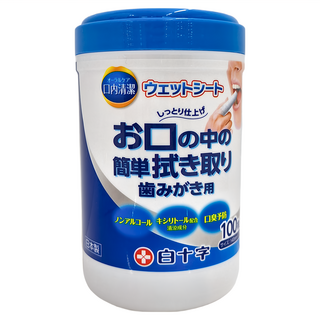 白十字 口腔清潔濕片100入-無酒精/木糖醇配方,溫和潔淨口腔, 400g, 1瓶