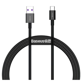 Baseus 倍思 優勝系列 Type-C快充數據線 USB to Type-C 66W, 2m, 黑色, 1個