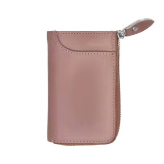 莫蘭迪全升級真牛皮鑰匙包, 12 x 7.5 x 2.5cm, 豆沙粉