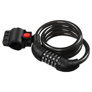 自行車五位密碼鎖 1.2 x 120cm, 黑色, 1個