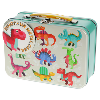 Rex LONDON 不鏽鋼手提式文具專用鐵盒 家庭置物盒 RL30511 19 x 8 x 13.5cm 3歲以上, 恐龍寶寶, 1個