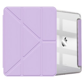 vXTRA 飛創 清透背蓋 Y折變形立架平板皮套 筆槽版, 1個, 夢幻紫