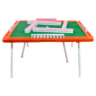 旅行麻將組 升級款 迷你便攜麻將桌 四人遊戲 密胺塑料材質, 粉色, 1組