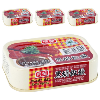 同榮 黑胡椒鰻, 保證不含防腐劑,化學色素, 黑胡椒入鰻魚好滋味, 100g, 4罐