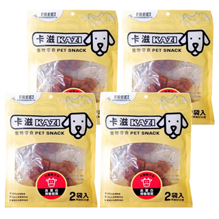 KAZI 卡滋 元氣骰子牛 優質牛肉製成 台灣製造 高蛋白 CAS人用等級肉品, 130g, 4袋