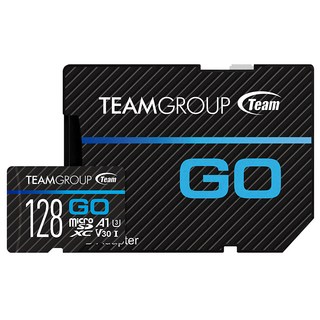 TEAMGROUP 十銓 GO Card MicroSD UHS-I U3 運動攝影機專用記憶卡 含轉卡 128GB 支援4K Ultra-HD高畫質錄影, 1個