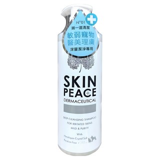 SKIN PEACE 肌本和平 敏弱寵物醫美理膚沐浴乳, 深層清潔專用, 適用於敏感皮膚, 含喜馬拉雅山晶鹽, 不含苯甲酸酯, 310ml, 1瓶