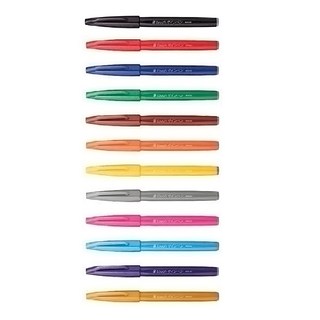 Pentel 飛龍文具 柔繪筆 水性, 多色, 12支