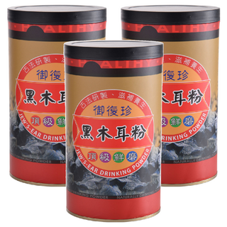 御復珍 黑木耳粉 富含膳食纖維 低卡低熱量, 300g, 3罐