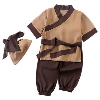 愛北鼻 萬聖節變裝服 中式武術服裝 角色扮演服裝, 店小二 棕色, 1組