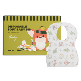K-MOM 小淘氣拋棄式柔軟圍兜, 20入, 柔軟材質, 呵護寶寶肌膚, 1盒
