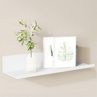 太空鋁牆上床頭置物架40cm 免釘安裝 簡約風 臥室收納神器, 白色, 1個