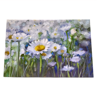 24mama 掛畫 單聯式 抽象 美麗花卉 藝術繪畫 花園 無框畫 雛菊花田 1入, 60 x 40cm