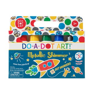 DO-A-DOT ART 點點畫筆 Set 5支入, 歐美安全認證 安全無毒, 獨特筆管設計 傾倒不溢出, 防滑易抓握 速乾易使用, 亮粉金屬色, 1盒
