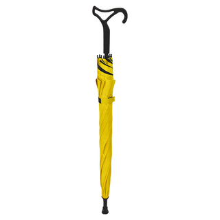 雙龍牌 省力工學降溫黑膠手杖傘 玻璃纖傘骨, 向陽黃