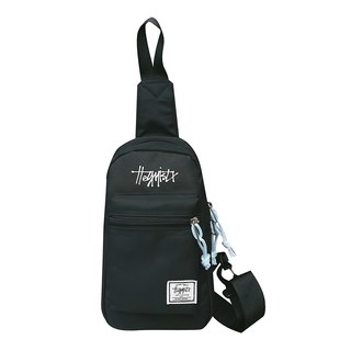 E.City 韓版防潑水休閒防搶胸包手機挎包, 24 × 14 × 5.5cm, 黑色