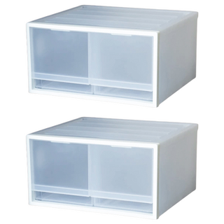 KEYWAY 聯府 簡約雙抽屜整理箱 20L CK-72, 白色, 1 Tier