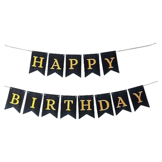 橫幅生日燕尾旗, 黑色