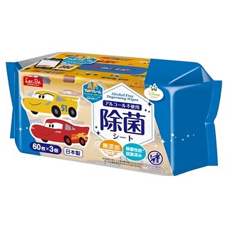 LEC 迪士尼 抗菌濕紙巾 CARS Set, 60枚x3個入, 日本製造, 3包, 1袋