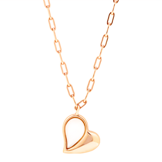 RADIANT STAR 璀璨之星 925純銀 知心知我立體愛心二分之一鎖鍊項鍊 SL846