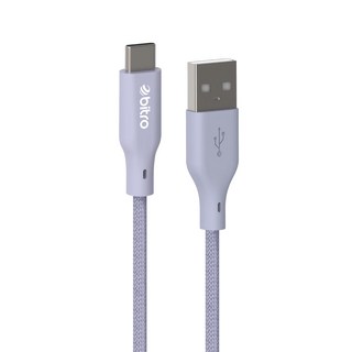 bitro USB-A-USB-C 柔韌編織傳輸快充線, 1.2m, 冰河紫, 1條