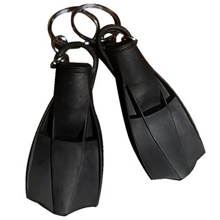 ButterFly Fish 蝴蝶魚 潛水蛙王 蛙鞋鑰匙圈 黑 2件組 K-901, 7.5x3.2cm, 1入