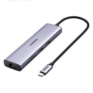 UGREEN 綠聯 七合一多功能 USB-C 集線器 4K 60Hz版, 1個, CM 60515