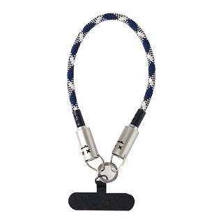 FUGU BEAUTY 2 in 1 手機編織掛繩充電線, 60W快充, 柔軟尼龍材質, 30cm, 黑色, 1條