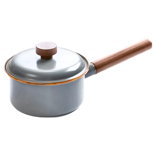 BAREBONES 電磁爐適用琺瑯單柄鍋 Slate Gray 石灰色 琺瑯塗層 耐磨耐用, 17.8cm, 1個