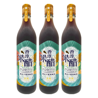 永禎 香淳米醋 精品料理醋, 含小麥草，600ml 台灣製造, 3瓶
