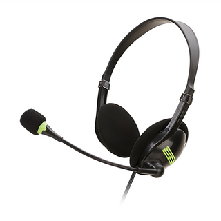 iLeco 高音質有線耳麥 EM44，3D清晰音效，精準收音麥克風，透氣耳罩設計，可調式頭帶, Black