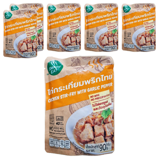 SMART EAT 黑胡椒大蒜雞肉即食包 新配方 無需添加味精, 90g, 6包