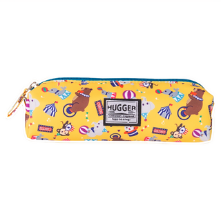 HUGGER 筆袋 經典印花設計 時尚實用 耐用尼龍材質 防潑水 超大開口 方便快速拿取文具, 馬戲團, 1個