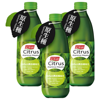 HomeBrown 紅布朗 台灣香檬原汁, 100%原汁無濃縮 300ml, 3瓶