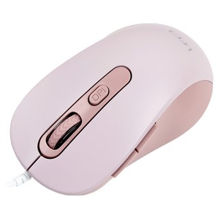 INTOPIC 廣鼎 飛碟光學有線靜音滑鼠, 加寬型齒輪式滾輪設計, 4段可調DPI, 靜音按鍵, USB介面隨插即用, UFO-MS-Q112, 粉色