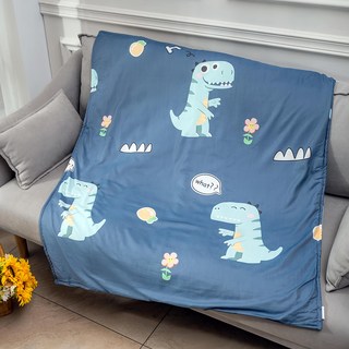 LoveCity 寢城之戀 吸濕排汗萊賽爾天絲 四季兒童小涼被, 相約小恐龍 藍色