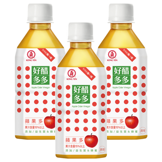 工研 好醋多多 蘋果多 含15%以上果汁 添加益生菌和蜂蜜, 350ml, 3瓶