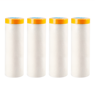 遮蔽防塵膜 4捲 油漆防塵保護膜 裝修防塵套, 1.8 x 15m