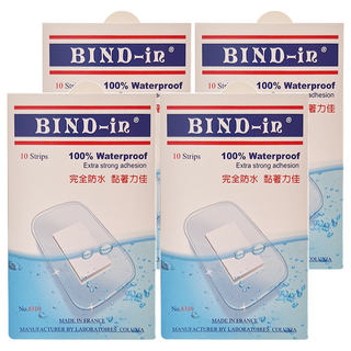 BIND-in 絆多 那柏瑞特可盧雅 100%防水膠布 大片型, 10片, 4盒
