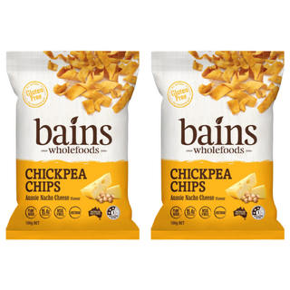 BAINS WHOLEFOODS 鷹嘴豆零食脆片 澳洲起司風味 100g 無麩質 烘烤非油炸, 2包
