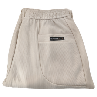 立體口袋休閒素色哈倫褲, 大口袋設計, 95%聚酯纖維, 10%彈性纖維, 3XL, 白色