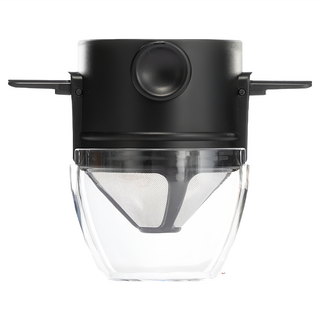 OMORY 免濾紙耳掛式折疊濾杯 附座 304不鏽鋼雙層濾網 有效隔絕咖啡粉, 免濾紙耳掛式折疊濾杯(附杯座), 1組